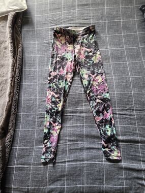 Victoria Secret PINK Womens Floral Tie-Dye Active Leggings - Pink & Green